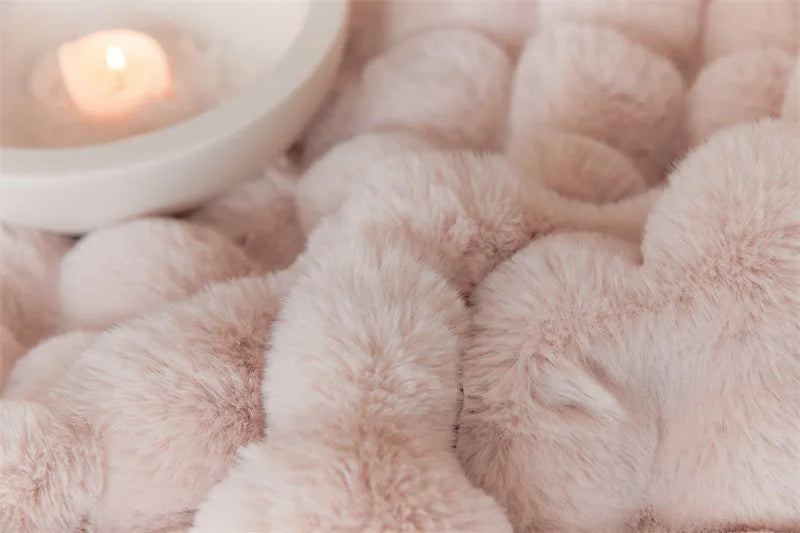 Enjoy The Ultimate Comfort and Warmth with Toscana Rabbit Fur Blanket - Ideal for Naps and Covers Throw Blanket for Beds