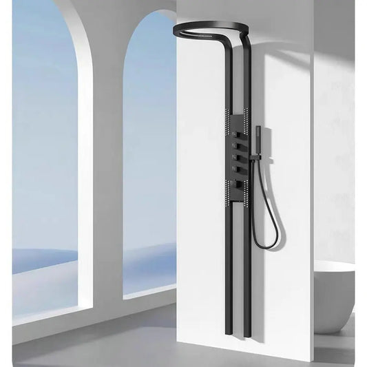 CX022BV Luxury bathroom waterfall shower set hot sale design black shower set mixer