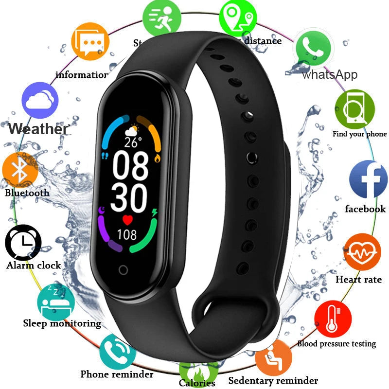 Smart Watch Band 6 Fitness Bracelet M6 Heart Rate Blood Pressure Monitor Smartwatch For Men Women Kids Smart Band Huawei Xiaomi