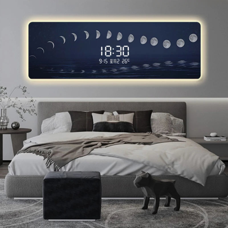 Digital Led Wall Clocks Luxury Art Battery Living Room Interior Wall Watch Aesthetic Minimalist Horloge Murale Home Decoration