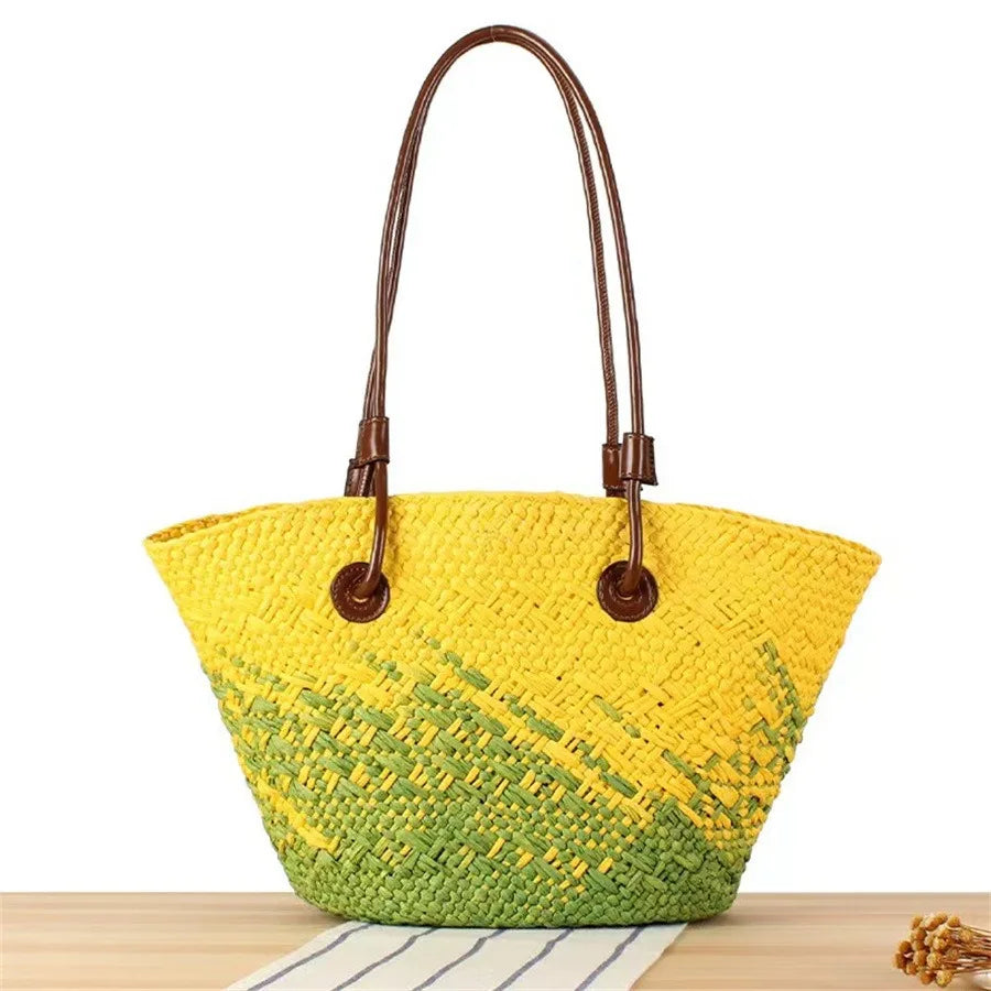 Large Capacity Straw Bag Women Luxury Designer Wicker Handbag High Quality Brand Beach Bag 2024 Fashion Trend Tote Bags