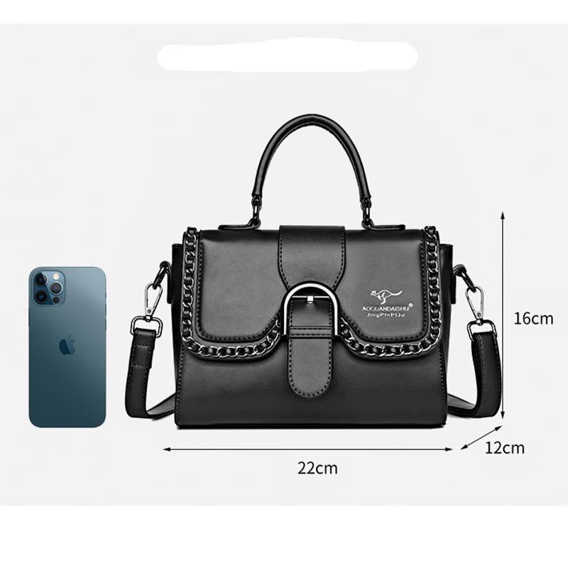 Luxury Women's Bag High Quality PU Leather Shoulder Bags Designer Classic Messenger Pack for Women Vintage Crossbody Bag Flap