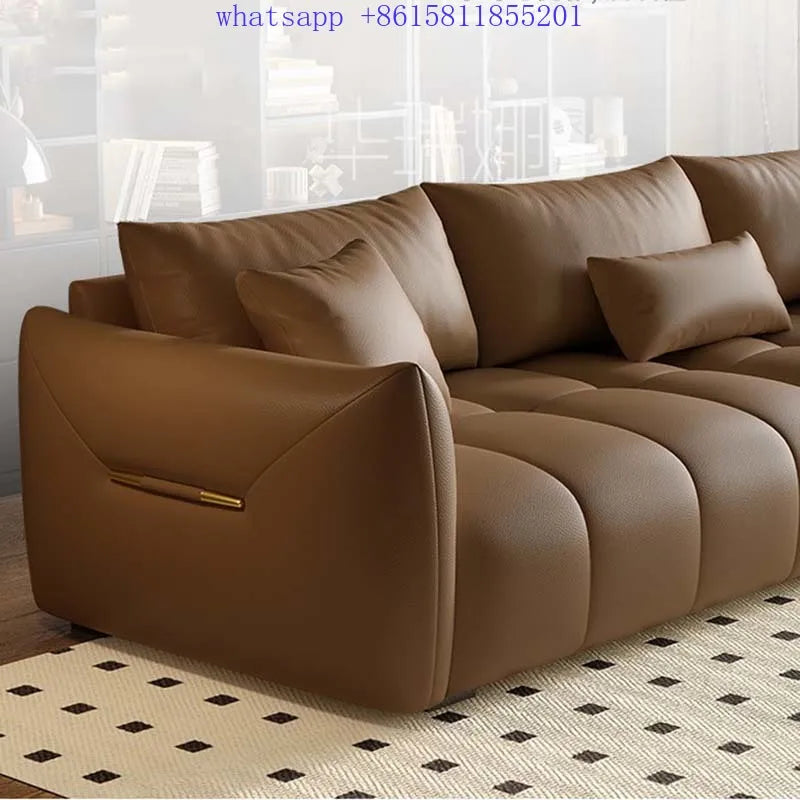 Italian style luxury leather sofa elegant comfortable modern salon room decor  articulos para el hogar  ادوات جنسيه للازواج