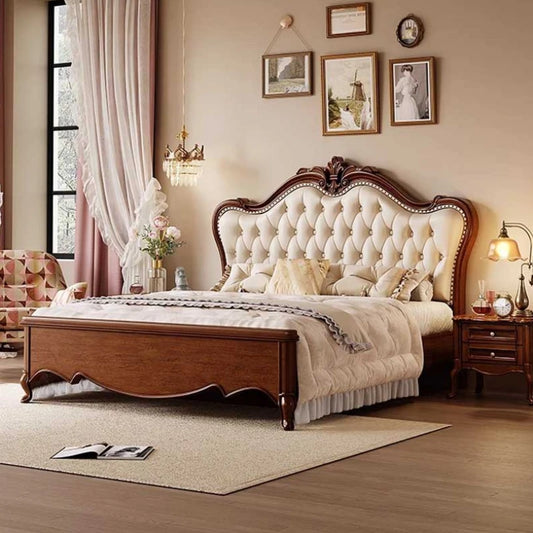 Queen European Double Bed Modern Master King Headboard Frame Double Bed Girl Aesthetic Cama Matrimonio Furniture For Bedroom