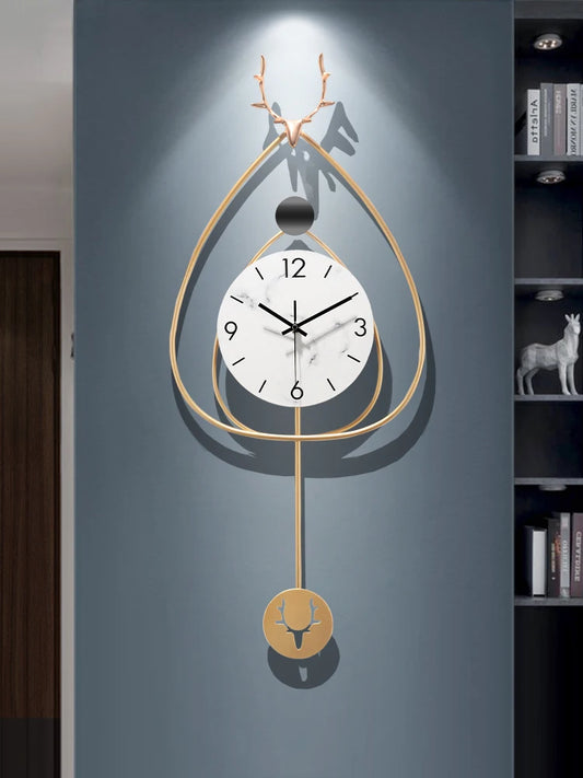 Nordic light luxury clock wall watch atmospheric home fashion modern minimalist clock living room wall art decoration wall clock