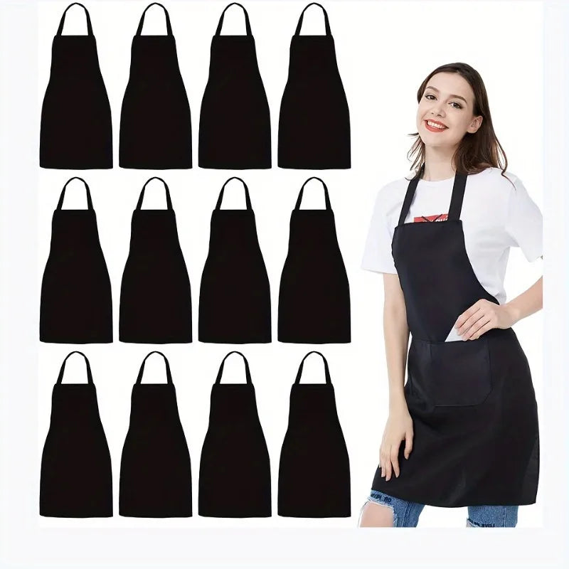 12pcs apron Modern minimalist waterproof sleeveless neck hanging server work uniform apron can be customized kitchen apron