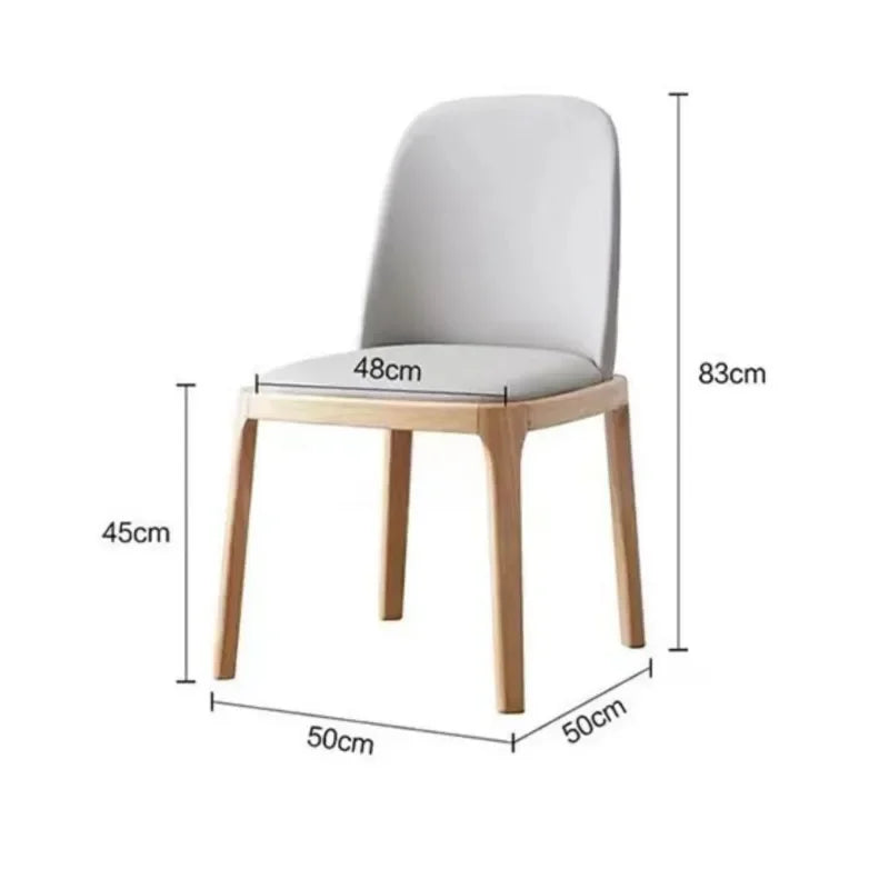 Solid Wood Nordic Dining Chair Home Light Luxury High-end Comfortable Chair Back Stool Simple Hotel Restaurant Octagonal Chair