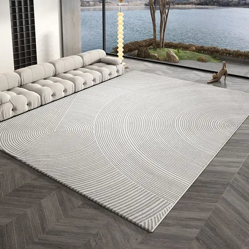 Grey Stripe Decoration Carpet Light Luxury Living Room Rugs Minimalism Bedroom Decor Floor Mat Large Size Lounge Rug 160x230cm