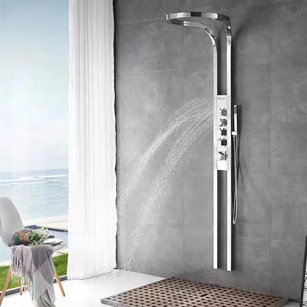 CX022BV Luxury bathroom waterfall shower set hot sale design black shower set mixer