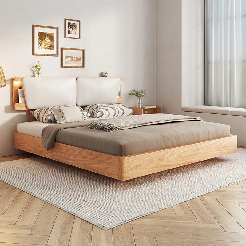 Suspended bed solid wood bed Japanese 1.5 high box storage box Nordic modern minimalist double bed