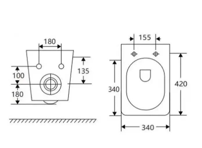 Wall Hung Smart Toilet With Tank Wc Pan Squat Toilet Concealed Cistern Push Button