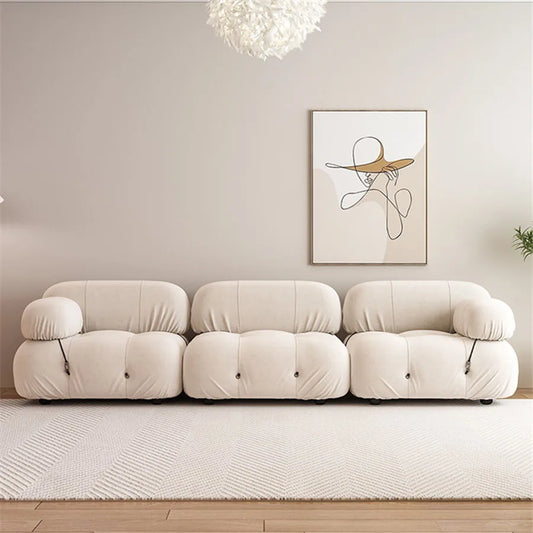 Designer Sofa Italian Style White Elastic Luxury Anti Slip Decorative Pillows Couch Miniature Puff Asiento Indoor Furniture