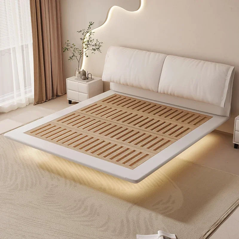 bed Elephant ear dermis suspension  modern simple cream wind master lying soft bag suspended induction lamp