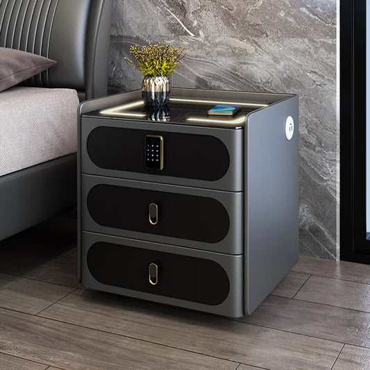 Minimalist Modern Nightstand Drawer Storage Italian Trendy Bedside Table Smart Corner Mesa De Noche Inteligente Home Furniture