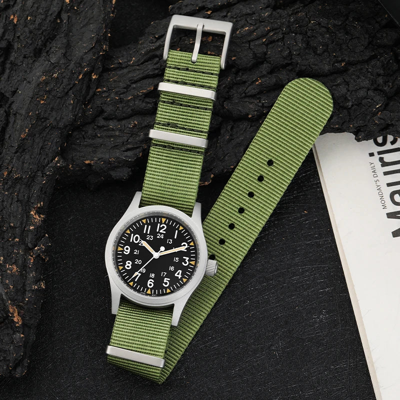 RDUNAE RA03 34.5mm Retro Military Watch 316L Stainless Steel K1 Mineral Glass Luminous Quartz Militado ML05 38mm Homage Watch