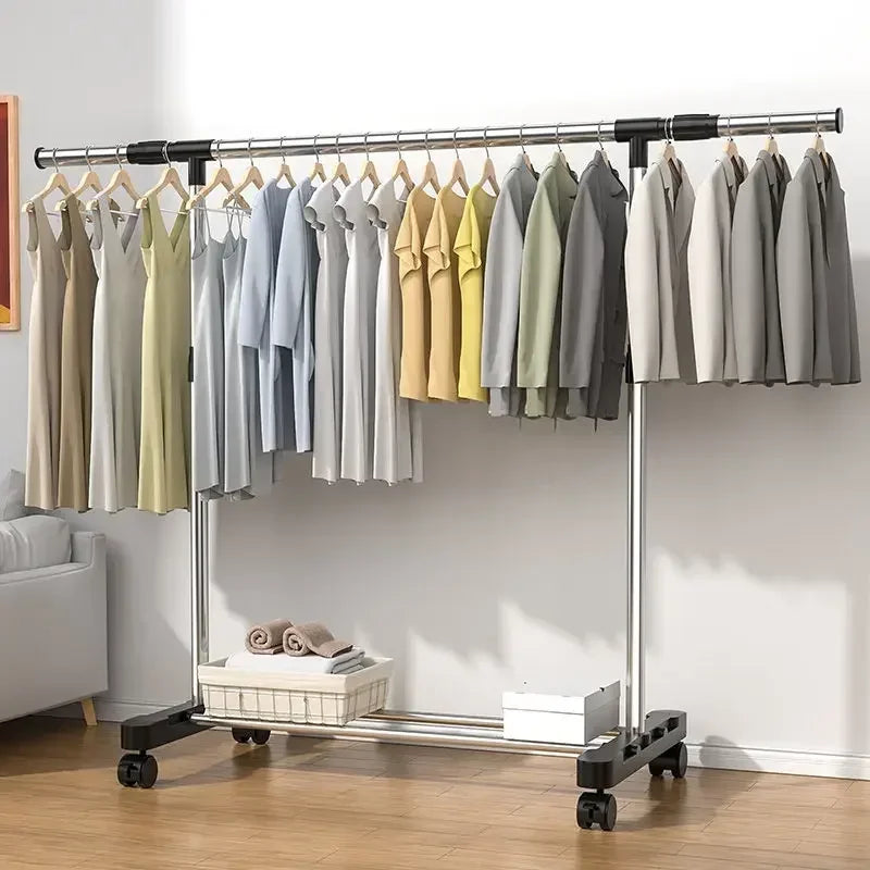 Space Saving Drying Coat Racks Hanger Stand Luxury Storage Organizer Clothes Rack Closet Shoe  Nordic Furniture