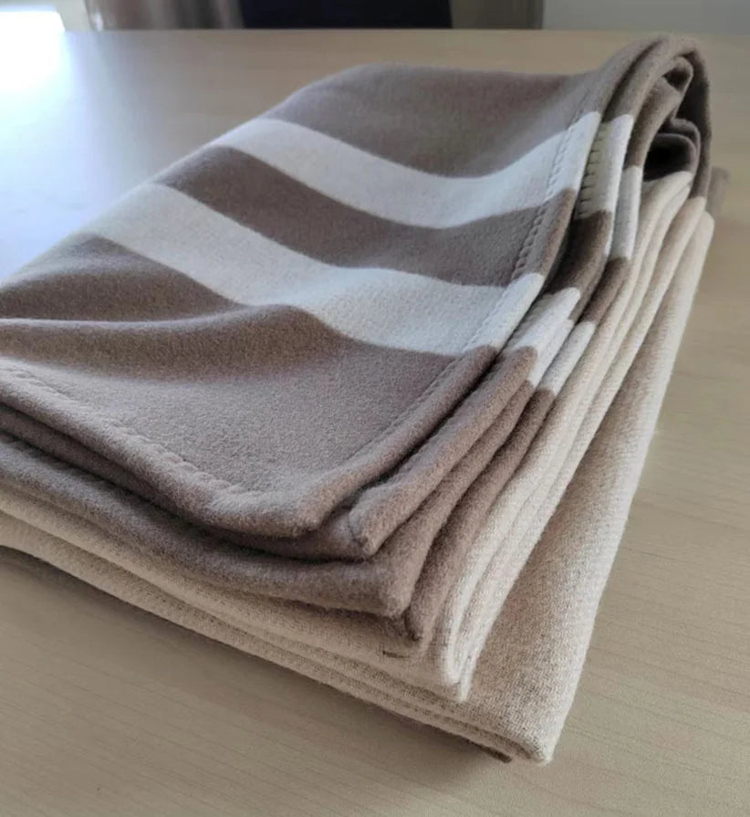 Wool Striped Blanket Shawl Cashmere Winter Sofa Throw Bed Cover Hotel Cover Air Conditional Blanket Home Decoration