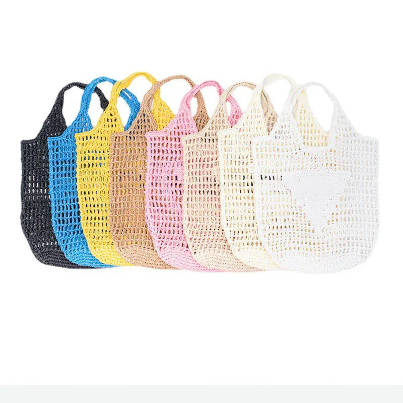 Luxury Designer Brand Rattan Bag 2023 Trend Fashion Large Portable Beach Shoulder Female Bags Summer Women's Tote Straw Handbags