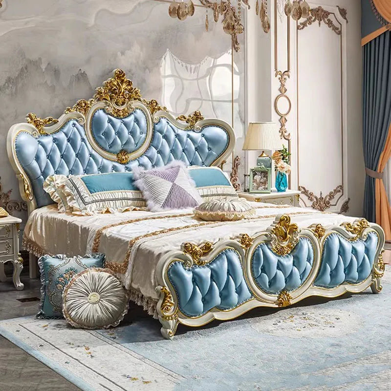 Waterproof Aesthetic Bed Twin Luxury Princess Headboards Bed Multifunctional Frame Cama De Lujo Para Dormitorio Home Furniture