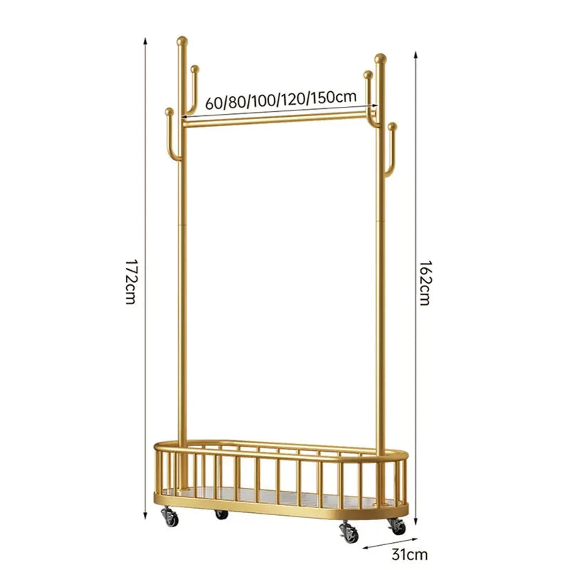 Gold Drying Clothes Rack Bathroom Hanger Luxury Bedroom Coat Racks Buffets Living Room Evening Dresses Porte Manteau Furniture