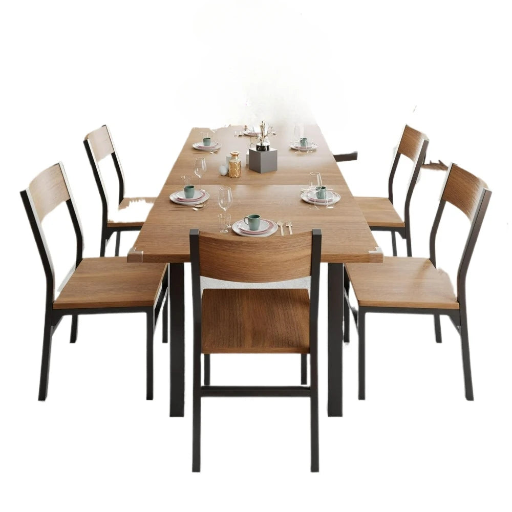 Dining Table Set, Mid-Century Modern Dining Room Table with Chair for Small Space, Heavy Duty Metal Frame, Kitchen Table Set