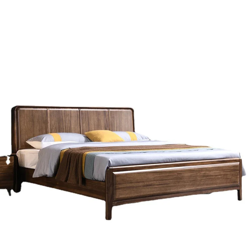 Furniture Bedroom Ebony Solid Wood Bed 1.8m Double Bed Modern Simple Storage Master Bedroom Wedding Bed