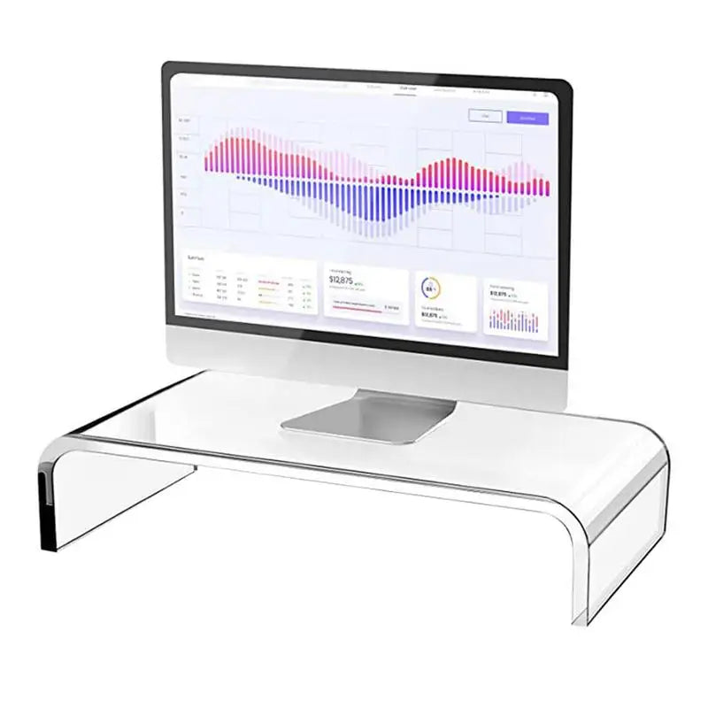 Clear Acrylic Desktop Computer Monitor Stand Office Desktop Storage Notebook Display Shelf Desktop Storage Shelf Pad High Shelf