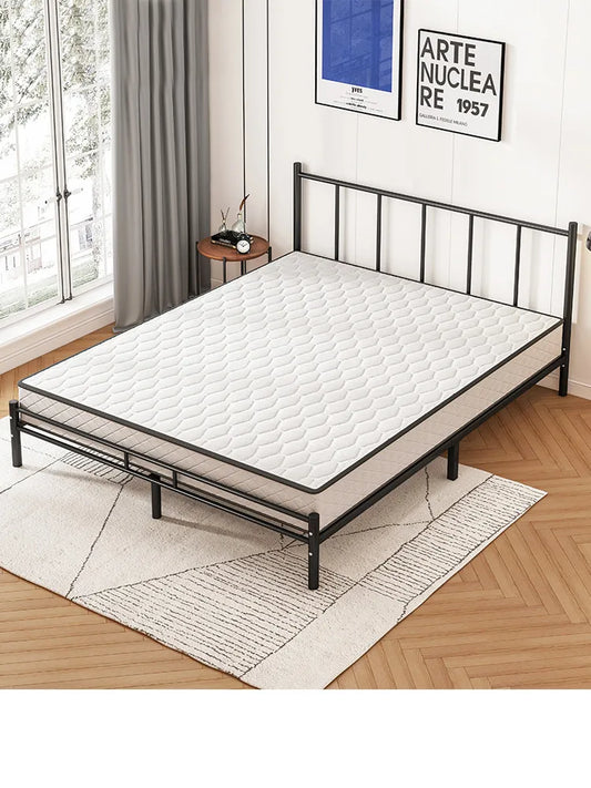 Wrought iron bed, simple double bed, thickened reinforced iron bed, dormitory iron frame bed