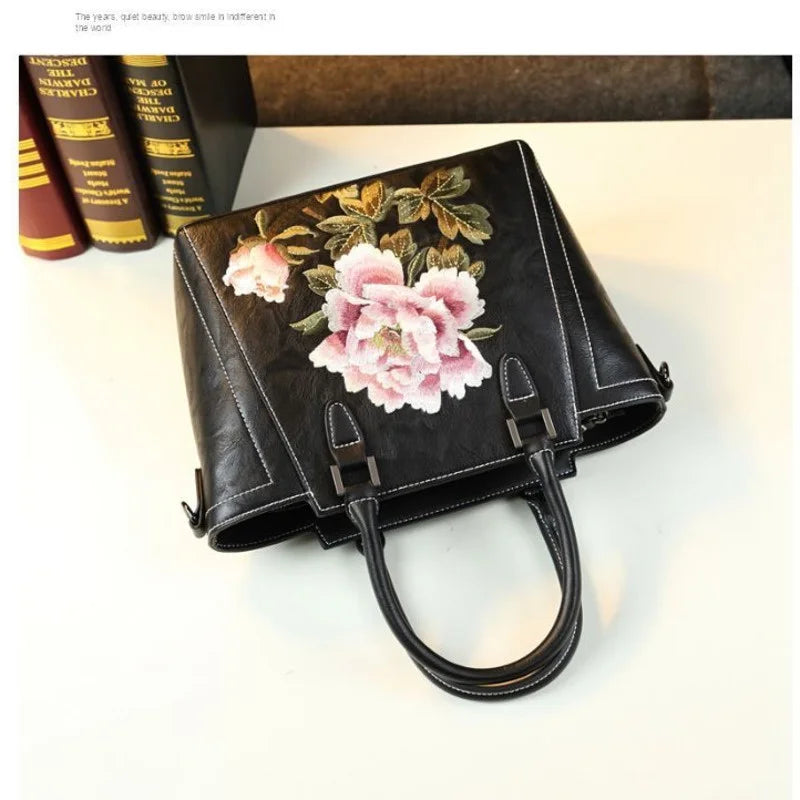 MOTAORA Fashion Embroidery Handbags For Women Leather Hand Bags For Lady's Handbag Luxury Designer Handbags High Quality 2024