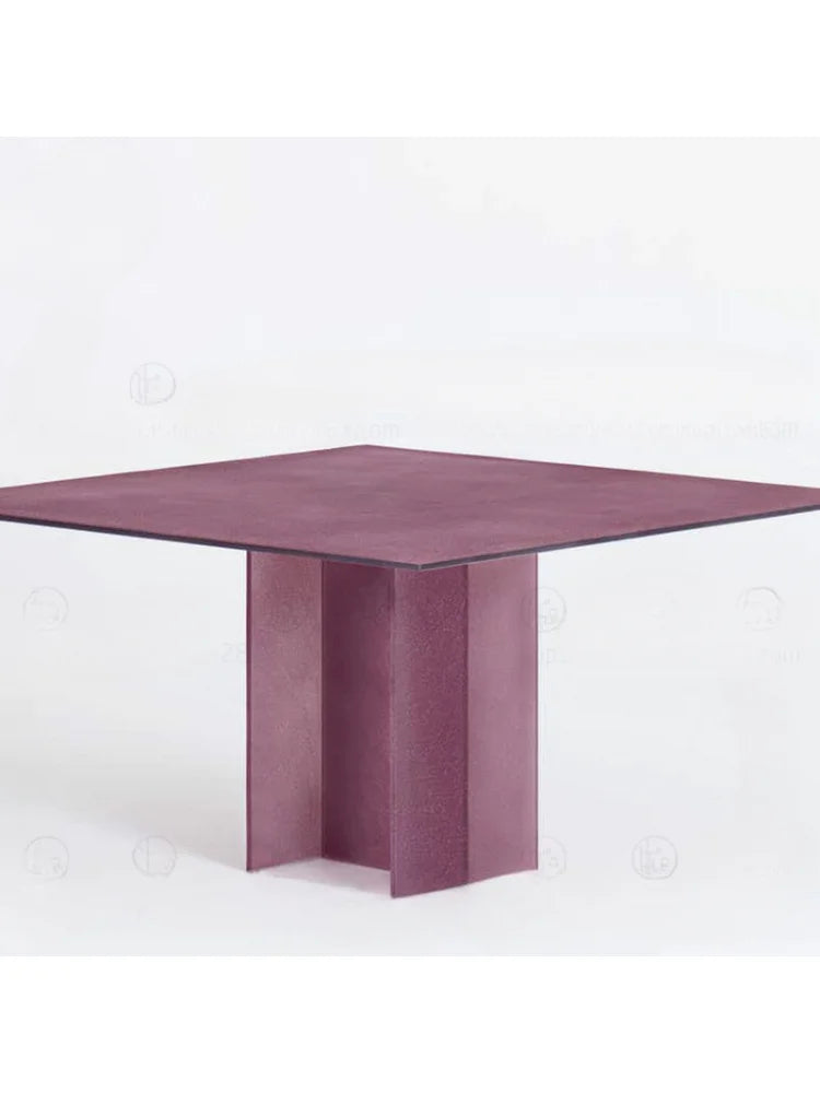 Modern Minimalist Acrylic Scrub Purple Dining Table Square Small Apartment Home Negotiation Eight-Immortal Table home decor