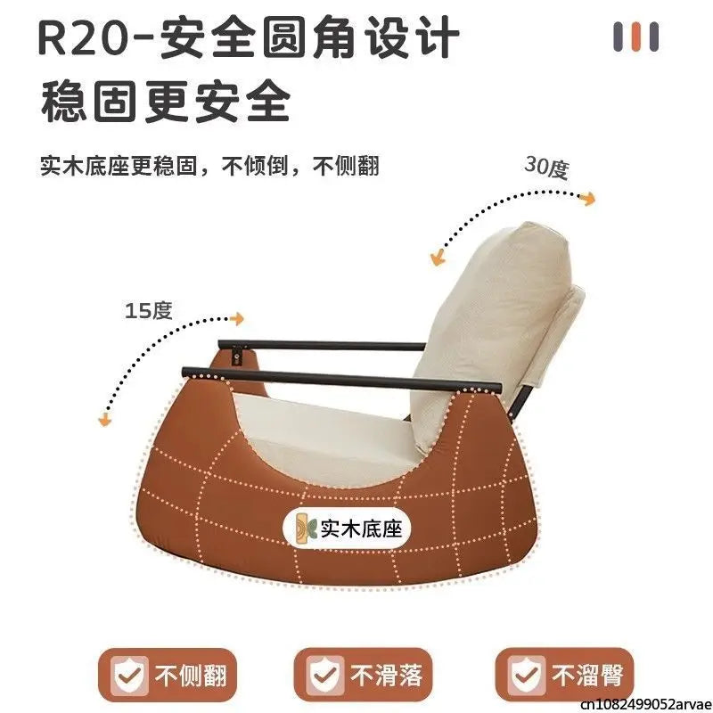 Comfortable Rocking Chair, Leisure Lazy Sofa Lounge Chair, Home Living Room Chair, Balcony Sitting and Reclining Rocking Chair