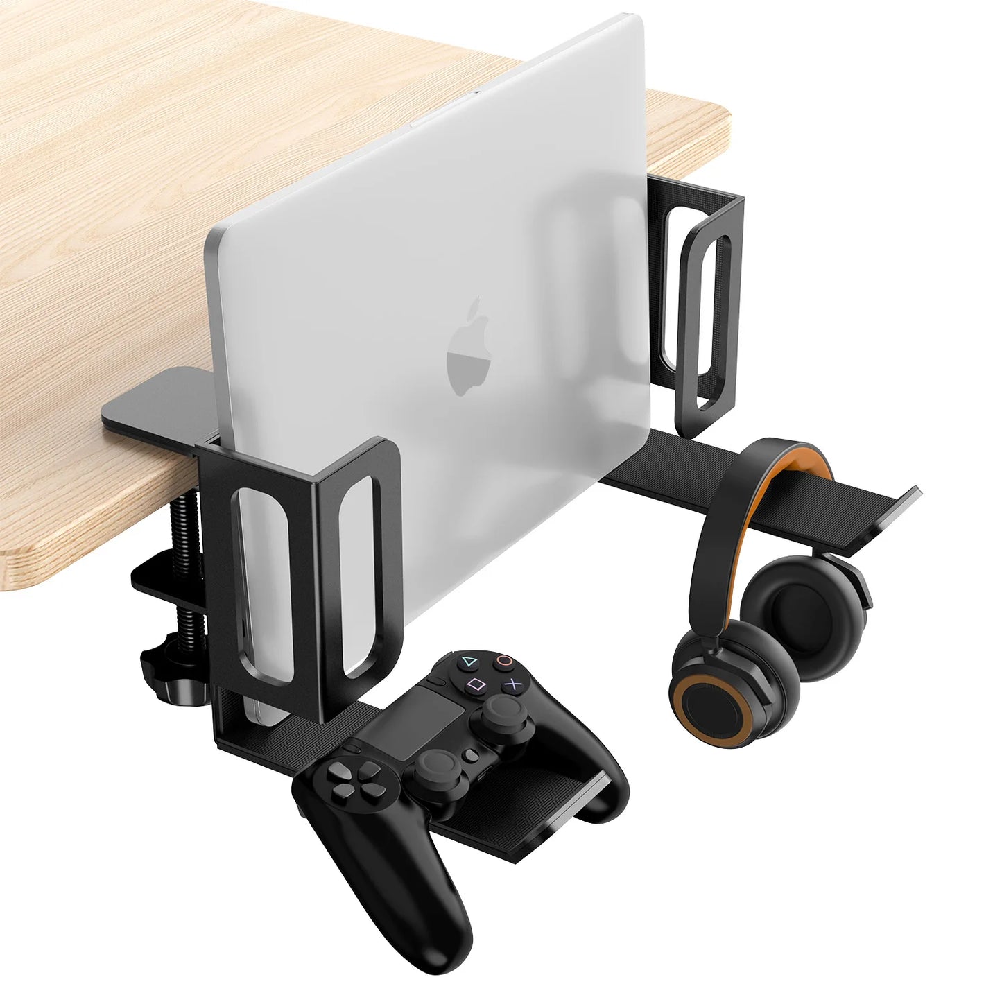 Table Sides Laptop Rack Cooling Stand Tray Desk Organizer Storage Laptop Holder Shelf for Ipad Under Desk Headphone File Hanging