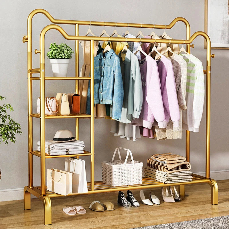 Nordic Light Luxury Coat Racks Bedroom Floor Cat Ear Clothes Hanger Home Balcony Drying Clothes Rack Clothing Store Drying Rack