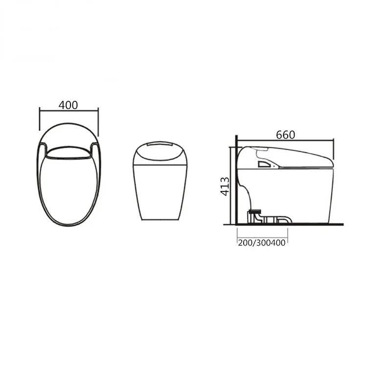 Auto flush clean function one piece commode s-trap ceramic smart wc toilet