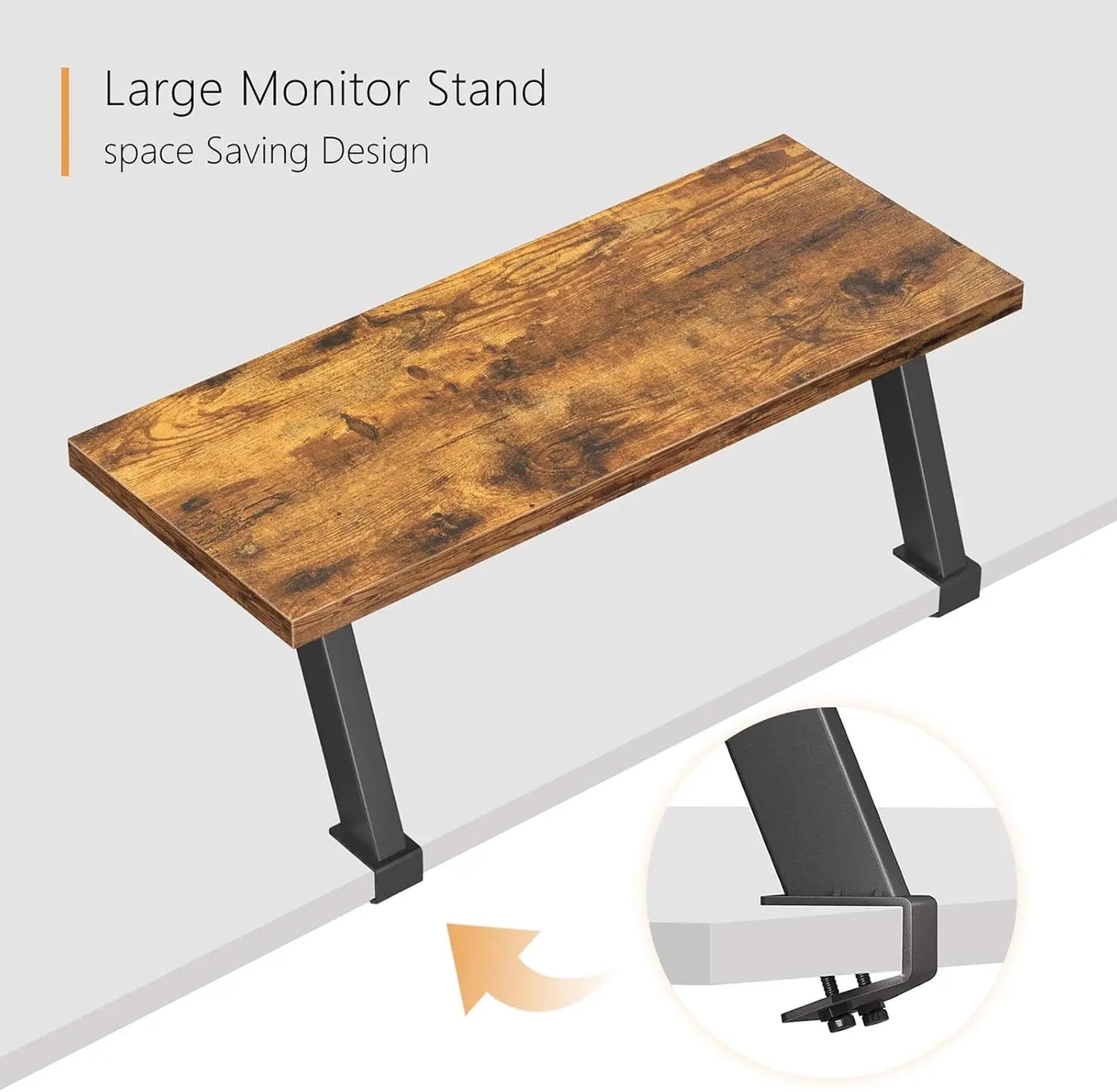 L Shaped Desk, Computer Corner Gaming Desk with Large Monitor Stand, 51.2" Home Office Writing Table, Workstation, Brown