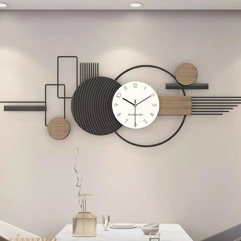 Quiet Big Size Wall Clock Modern Wood Minimalist Bedroom Acrylic Wall Clock Living Room Battery Orologio Da Parete Home Decor