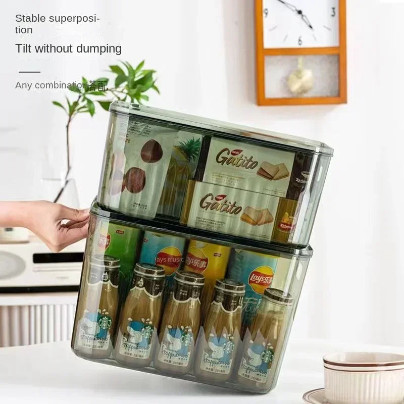 Light Luxury Desktop Cosmetic Plastic Drawer With Lid Wardrobe Sundries Toy Storage Box Transparent Storage Basket With Handle