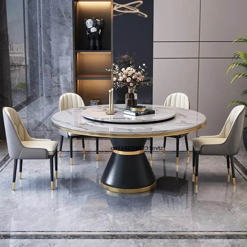 Modern Dining Table Furniture Round Dining  Light Luxury Dining Table Room Set Home Furniture Kitchen Table 4 Chairs