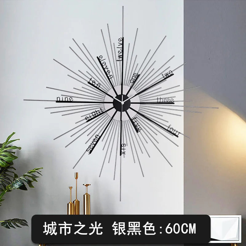 Minimalist Quartz Wall Clock Metal Abstract Art Personality Creativity Wall Clock Modern Design Reloj Pared Home Decor