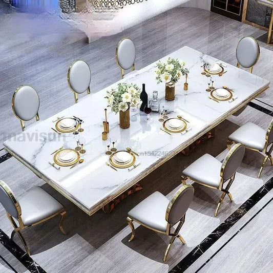 Garden Furniture Sets Dinning Tables Luxury Modern Kitchen Table Furniture Combination Tables Italian Type Large Concise Modern