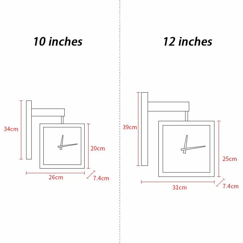 Wooden Double Sided Wall Clocks Mechanism Silent Wall Clock Interior Modern Minimalist Clocks Creative Living Room Decoration