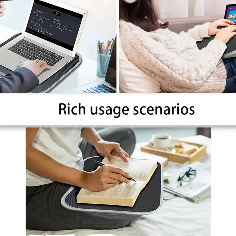 Laptop Lap Desk Lap Desk With Pillow Cushion Comfortable Foam Device Holder Raised Ledge Portable Computer Desks For Table Tray