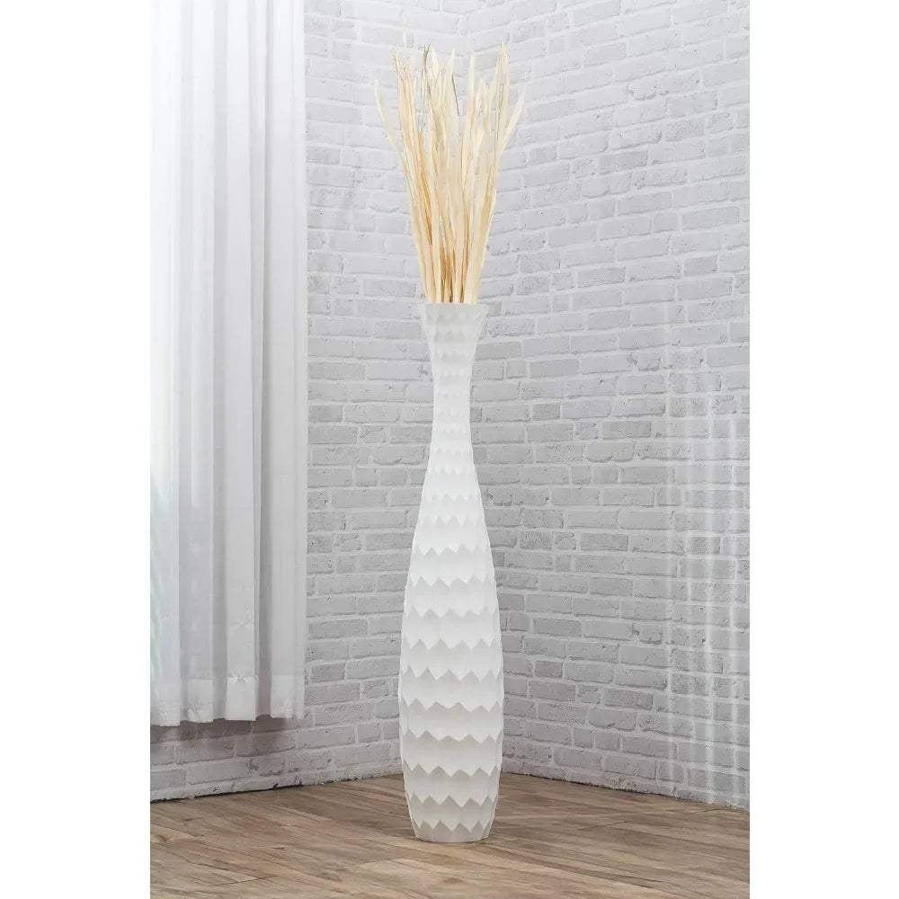 Sophisticated Vessel for Decorative Branches and Dried Flowers Golden Vase Aesthetic 43 Inches White Freight Free Vases Luxury