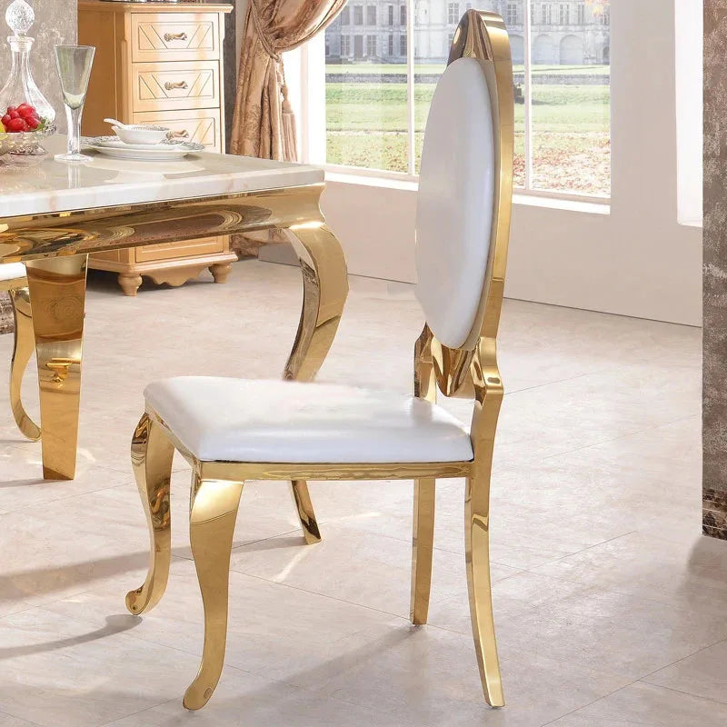 Nordic Dining Chair Kitchen Furniture Luxury Golden Stainless Steel Dining Chair Simple Modern Banquet Hall Fashionable Chairs