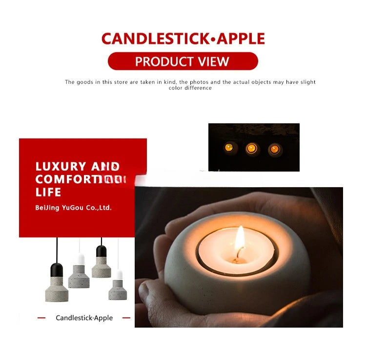 Wholesale 180PCS Modern Cement Candle Vessels Luxury Concrete Candle Holder Custom Logo Candle Stick Candlestick