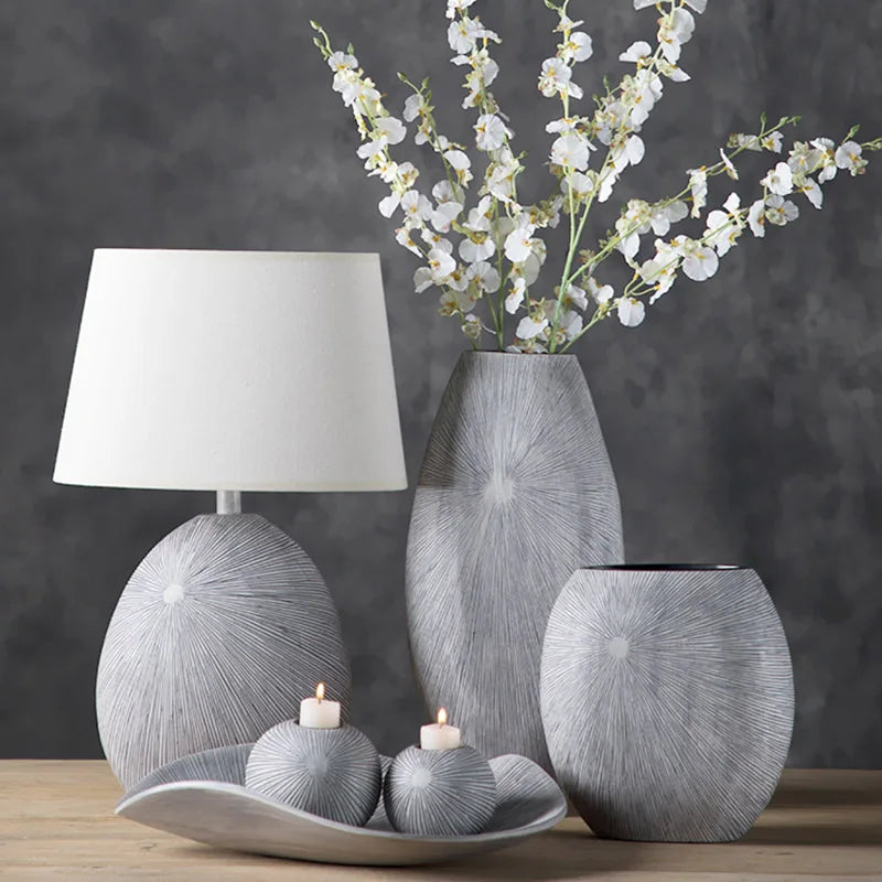 Decorated Nordic Vase Ornaments Living Room Plant Mold Ceramic Luxury Decorative Vase Flower Maceta Decoration Home AA50VA