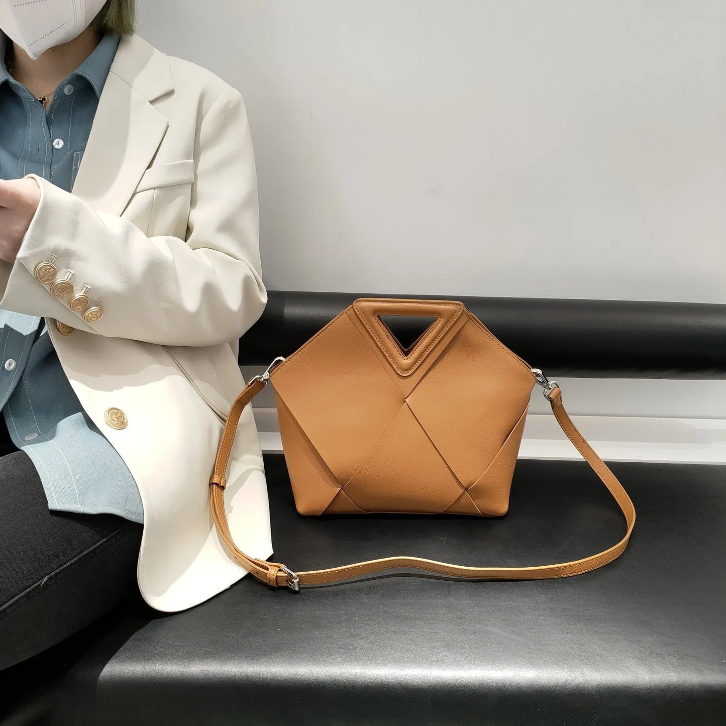 AIGO Luxury Weaving Handbag French Lady Crossbody Shoulder Bags For Women 2024 New High Quality Leather Women's Bags Bolas Hobo