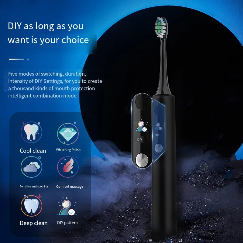 Intelligent Magnetic Suspension Ultrasonic Electric Toothbrush Rechargeable Soft Bristles Waterproof Screen / Visualization DIY