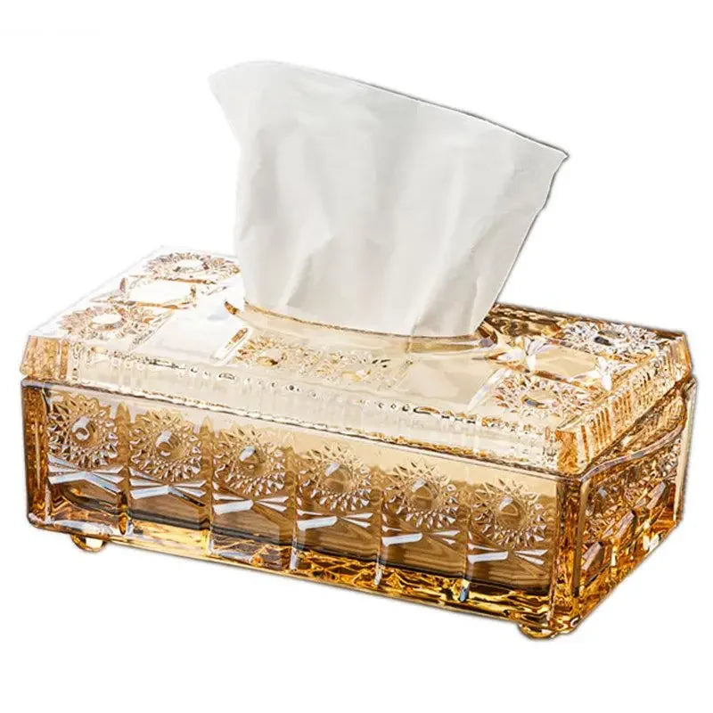 Relief Pattern Glass Tissue Boxes Paper Towel Napkin Holders Home Living Room Desktop Napkin Toilet Paper Box Storage Containers