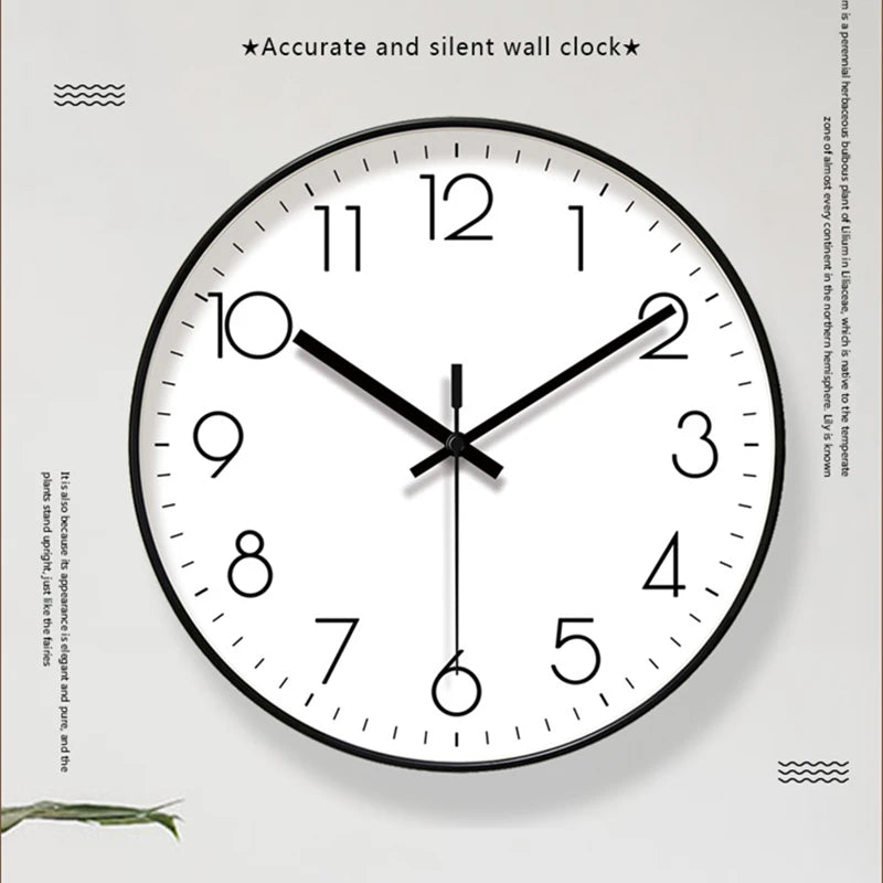 Classic Fashion Minimalist Wall Clocks Silent Sweep Seconds Quartz Wall Clock Large Size 35cm Decoration Clock for Living Room